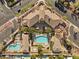 Community clubhouse and pool area from above at 10630 Mount Blackburn Ave, Las Vegas, NV 89166