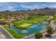 Aerial view showcasing golf course and pond at 5 Clear Crossing Trl, Henderson, NV 89052