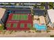 An aerial view of the community pool and tennis/pickleball courts at 3550 Bay Sands Dr # 3093, Laughlin, NV 89029