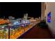 Balcony with city views at night at 150 Las Vegas Blvd # 814, Las Vegas, NV 89101