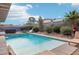 Large, inviting pool with hot tub and landscaping at 4761 Lake Pl, Las Vegas, NV 89147