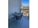 Private balcony with table and four chairs, city view at 211 E Flamingo Rd # 614, Las Vegas, NV 89169