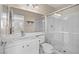 Clean bathroom with a shower/tub combo and white vanity at 7330 Cestrum Rd, Las Vegas, NV 89113