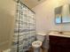 Clean bathroom with shower/tub combo and vanity at 110 Bel Port Dr # 113, Las Vegas, NV 89110