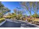 Landscaped entrance to the community with a basketball court at 10534 Riley Cove Ln, Las Vegas, NV 89135