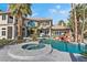 Luxury pool and spa with diving board at 2110 Strada Mia Ct, Las Vegas, NV 89117