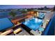 Elevated view of modern pool and patio area at 4024 Desert Trace Ct, Las Vegas, NV 89129