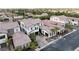 Luxury homes with tile roofs and landscaping in a new community at 4120 San Capri Way, Las Vegas, NV 89141