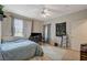 Comfortable bedroom with a queen bed, and a workspace at 912 Duckhorn Ct # 203, Las Vegas, NV 89144