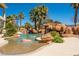 Stunning pool and spa with rock waterfall feature at 249 E Eldorado Ln, Las Vegas, NV 89123