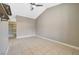 Bedroom with ceiling fan and closet space at 2701 Rising Legend Way, Las Vegas, NV 89106