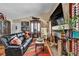 Spacious living room featuring a fireplace and leather seating at 711 Bass Dr # D, Henderson, NV 89014