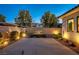 Backyard with a patio, landscaping, and a unique water feature at 102 Appia Pl, Henderson, NV 89011