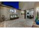 Private patio with water feature, leading to indoor living space at 6800 Equinox Cliff St, Las Vegas, NV 89135