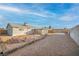 Fully fenced backyard featuring a covered patio and gravel landscaping at 230 Ash St, Henderson, NV 89015