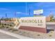 Magnolia Bay community entrance sign welcomes new residents at 5758 Sunset Sedona St # Lot 16, North Las Vegas, NV 89081