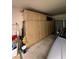 Garage with ample built-in storage cabinets and shelving at 3020 Ripon Dr, Las Vegas, NV 89134