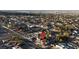 Aerial view showing home with pool, located near main road at 260 E Desert Rose Dr, Henderson, NV 89015