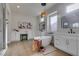 Luxurious bathroom with freestanding tub and double vanity at 3315 Garden Shower Pl, Las Vegas, NV 89135