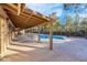 Covered patio overlooking the pool and backyard at 3335 W Mardon Ave, Las Vegas, NV 89139