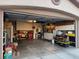 Two-car garage with built-in cabinets and shelving at 7705 Sublimity Ave, Las Vegas, NV 89131