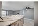 Kitchen features a large quartz countertop island, perfect for entertaining at 2986 Juniper Hills Blvd # 204, Las Vegas, NV 89142