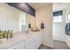 Clean bathroom with a modern vanity and a walk-in shower at 7835 Pandora Sky St # 462, Las Vegas, NV 89084