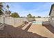 Spacious backyard with a pool and picnic table at 5379 Surrey St, Las Vegas, NV 89119