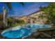 Stunning pool and backyard view at dusk at 1145 Brent Park Ct, Henderson, NV 89002