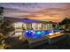 Luxury pool with fire pit and water features at 6865 Hidden Sunset Ln, Las Vegas, NV 89120