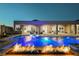 Stunning pool and spa at night at 6865 Hidden Sunset Ln, Las Vegas, NV 89120