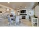 Spacious dining area with a modern fireplace at 994 Nellie Jo Dr, Las Vegas, NV 89123