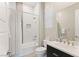 Clean bathroom with bathtub and shower at 12135 Castilla Rain Ave, Las Vegas, NV 89138