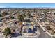 Aerial view showing house, pool, and neighborhood at 4389 Bluecrest Rd, Las Vegas, NV 89121