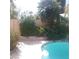 Relaxing poolside view with palm trees and lush greenery at 3761 Tranquility Ridge Ct, Las Vegas, NV 89147