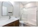 Elegant bathroom with a large walk-in shower and modern vanity at 3914 Weld Ave, Pahrump, NV 89061