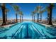 Stunning lap pool surrounded by palm trees at 41 Sun Mirage Ave, Henderson, NV 89011