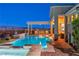 Stunning pool and spa with a pergola and city views at 11125 Mount Cass St, Las Vegas, NV 89141