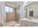 Clean bathroom with shower/tub combo and vanity at 2016 Embrey Ave, Las Vegas, NV 89106