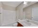 Clean and modern bathroom with a tub and shower at 366 Ambitious St, Henderson, NV 89011