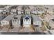 Aerial view of a two-story house with solar panels in a residential neighborhood at 8040 Mercury Skye St, Las Vegas, NV 89166