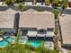 Aerial view of house, pool, and backyard at 1516 Via Salaria Ct, Henderson, NV 89052