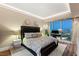 Luxurious bedroom with city views and a plush bed at 2700 Las Vegas Blvd # 3705, Las Vegas, NV 89109