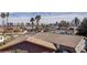 Aerial view showing a suburban neighborhood with city skyline in background at 3778 Spitze Dr, Las Vegas, NV 89103