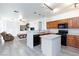 Modern kitchen with island and stainless steel appliances at 4966 Droubay Dr, Las Vegas, NV 89122