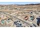 Aerial view of a residential neighborhood with desert landscape and distant mountain views at 531 N Milan St, Henderson, NV 89015