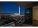 Private balcony with stunning city views at night at 200 W Sahara Ave # 2110, Las Vegas, NV 89102