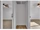 White-painted hall closet with louvered doors at 6257 Dayton Ave, Las Vegas, NV 89107