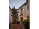 Charming courtyard entry with a central tree and well-lit pathway at 11503 Glowing Sunset Ln, Las Vegas, NV 89135