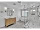 Elegant bathroom with freestanding tub and walk-in shower at 1870 Jasmine Joy Ct, Las Vegas, NV 89117